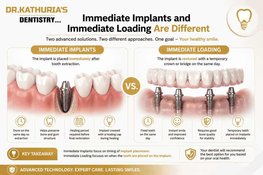 Immediate Implants and Immediate Loading Are Different