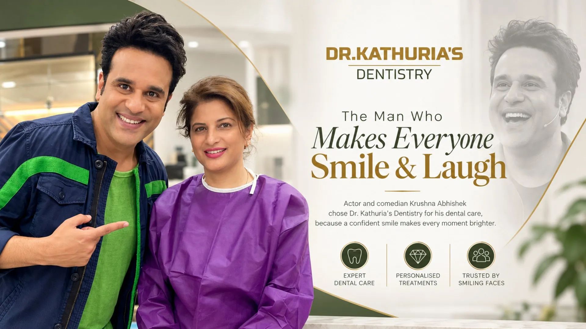Actor and comedian Krushna Abhishek at Dr. Kathuria's Dentistry - The Man Who Makes Everyone Smile & Laugh