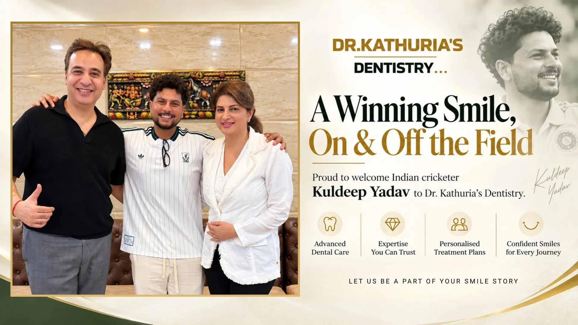 Indian cricketer Kuldeep Yadav at Dr. Kathuria's Dentistry - A Winning Smile, On & Off the Field